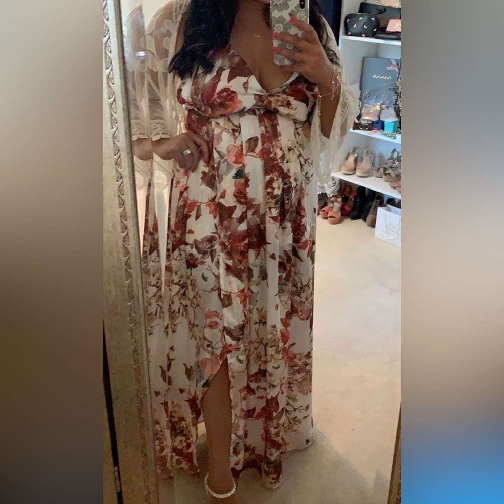 Floral open back dress